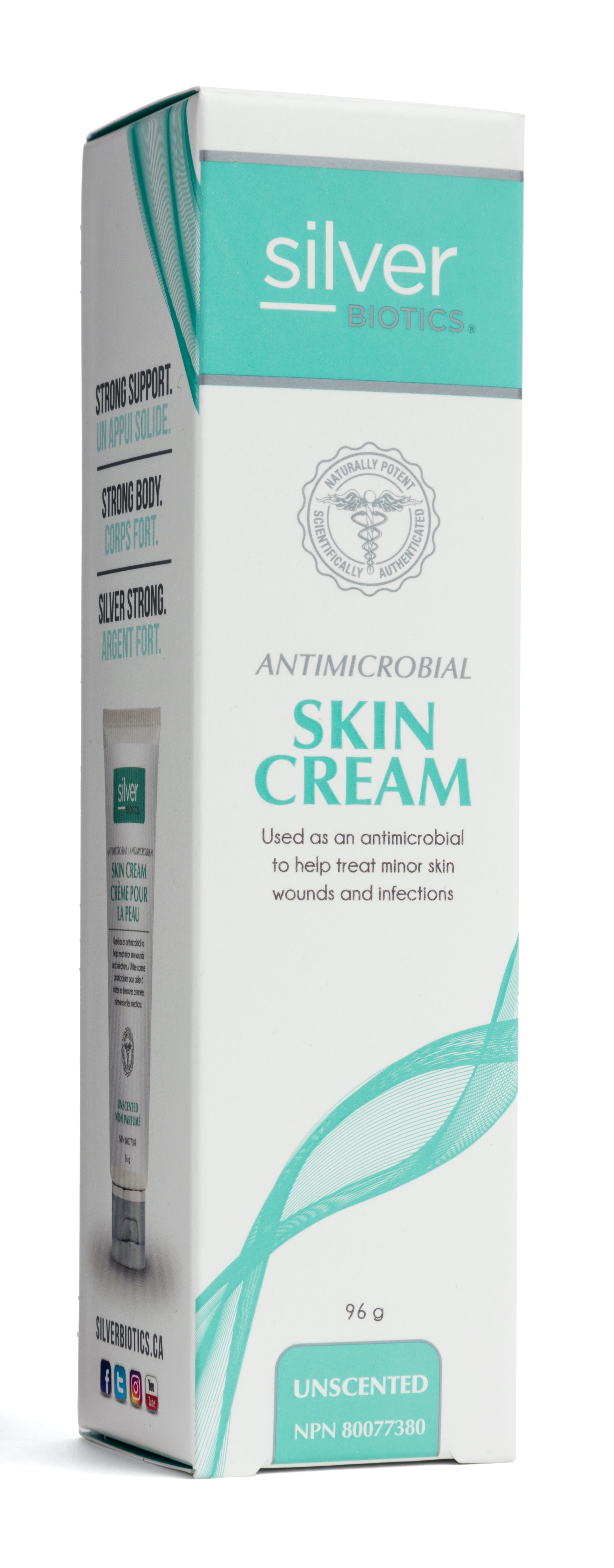 Silver Biotics Antimicrobial Skin Cream Unscented 96g