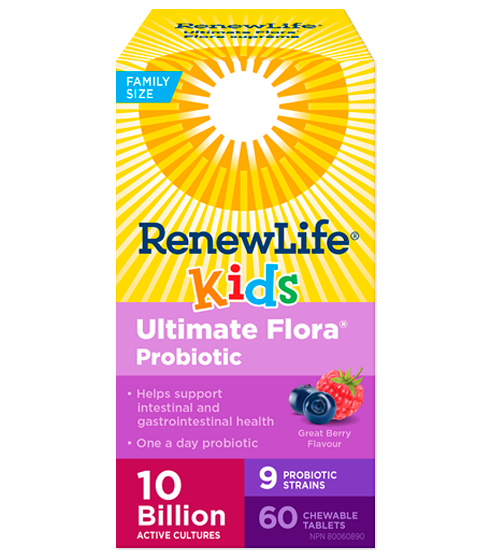 Renew Life Ultimate Flora Kids 10 Billion 60 Chewable Tablets