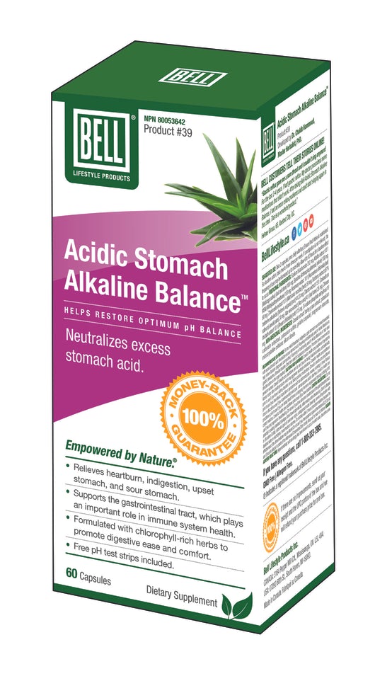 Bell Lifestyle Products #39 Acidic Stomach Alkaline Balance 60 Capsules