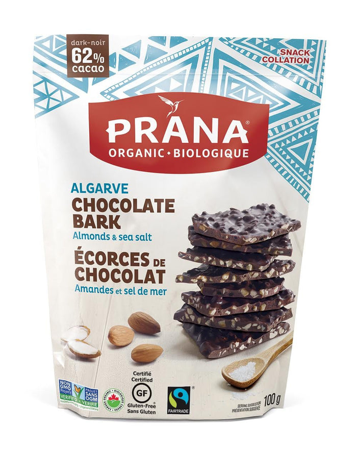Prana Organic Chocolate Bark Algarve 62% Cacao 100g