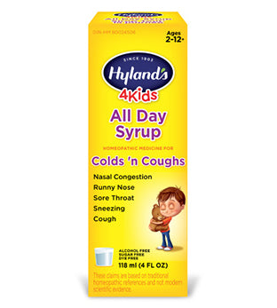 Hylands All Day Syrup Cold n' Cough 4 Kids 118mL