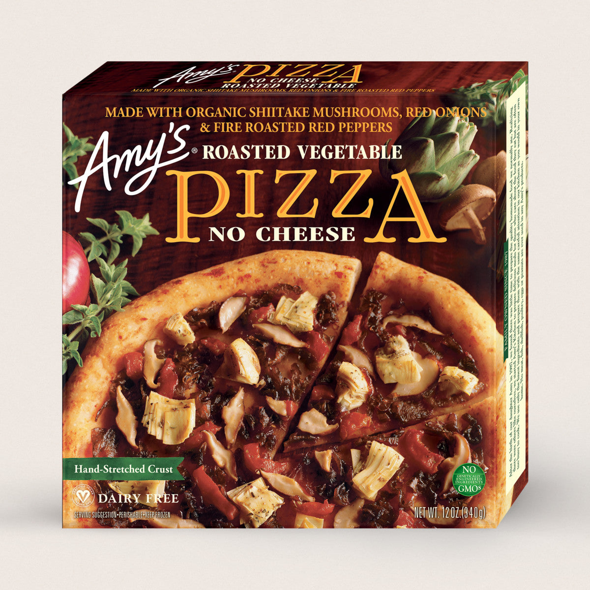 Amy's Roasted Vegetable Vegan Pizza, No Cheese 340g