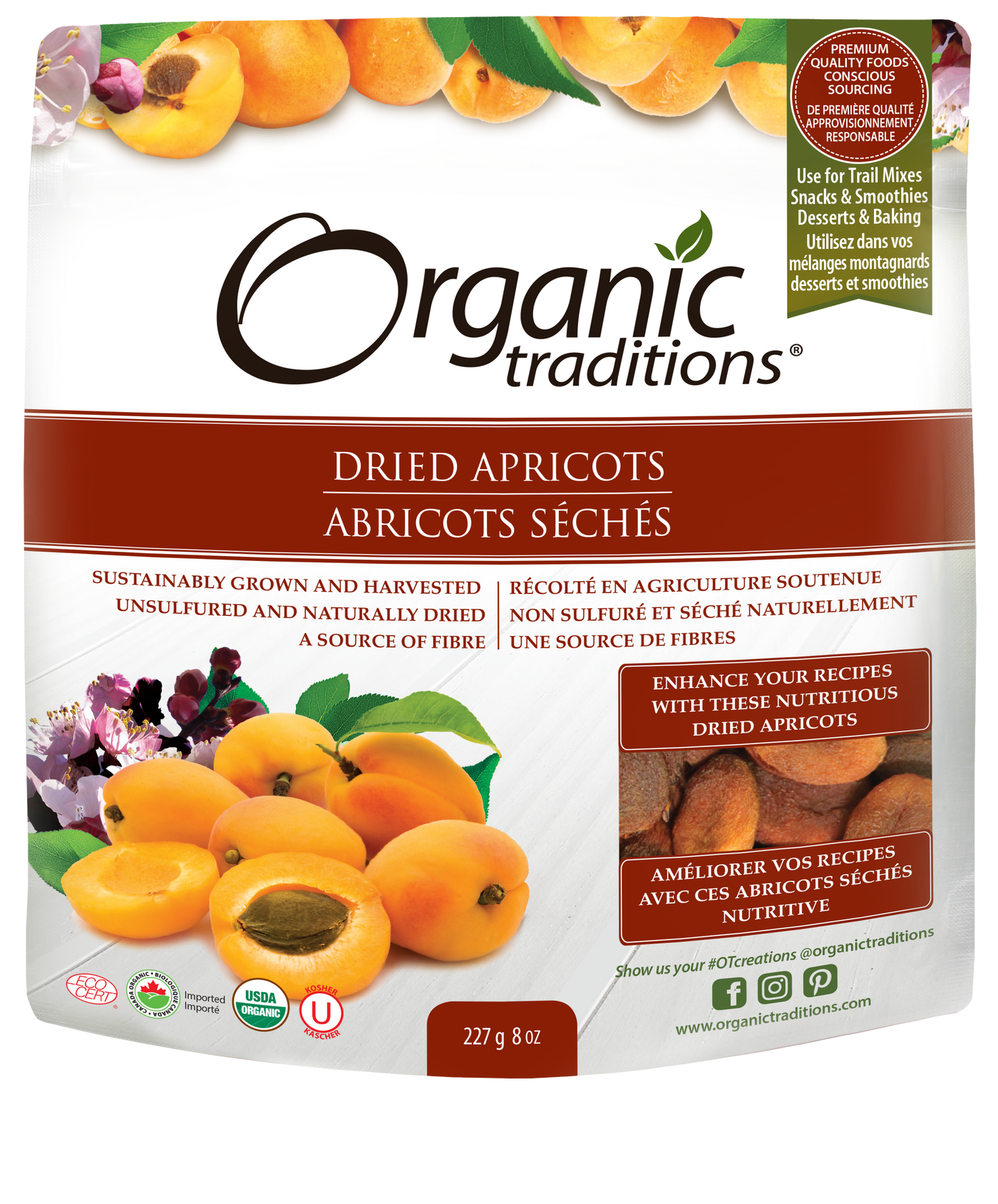 Organic Traditions Organic Dried Apricot 227g