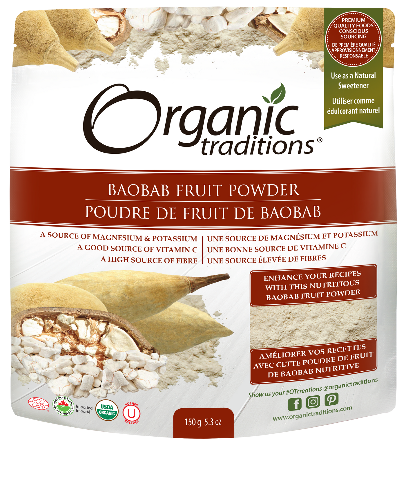 Organic Traditions Organic Baobab Fruit Powder 150g