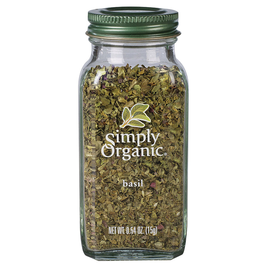 Simply Organic Sweet Basil Leaf 15g Glass Bottle
