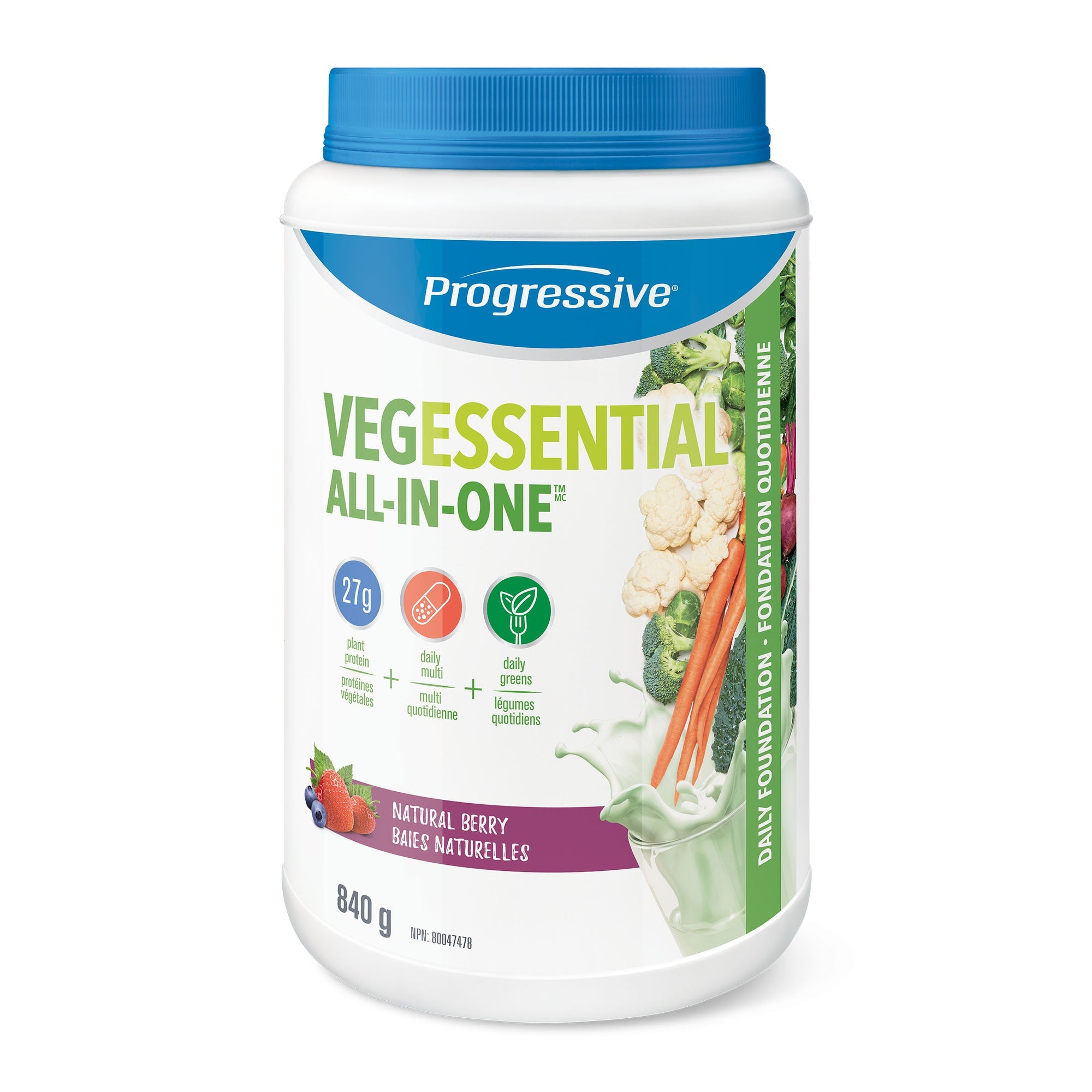 Progressive VegEssential All-In-One Natural Berry 840g