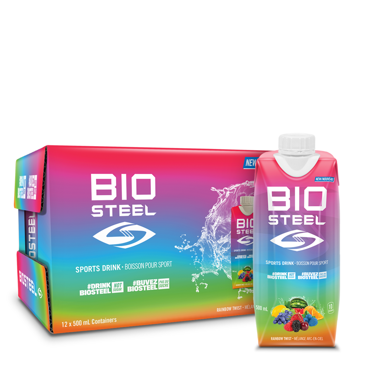 BioSteel Sports Ready to Drink Hydration Rainbow Twist 500ml (Single)