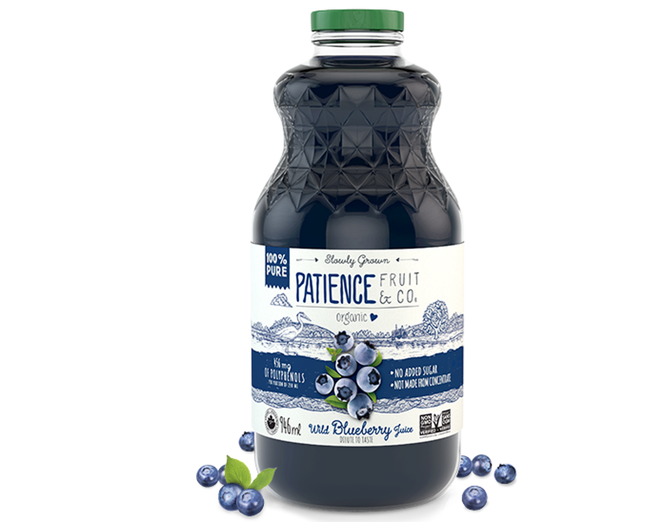 Patience & Co Organic Wild Blueberry Juice 946mL