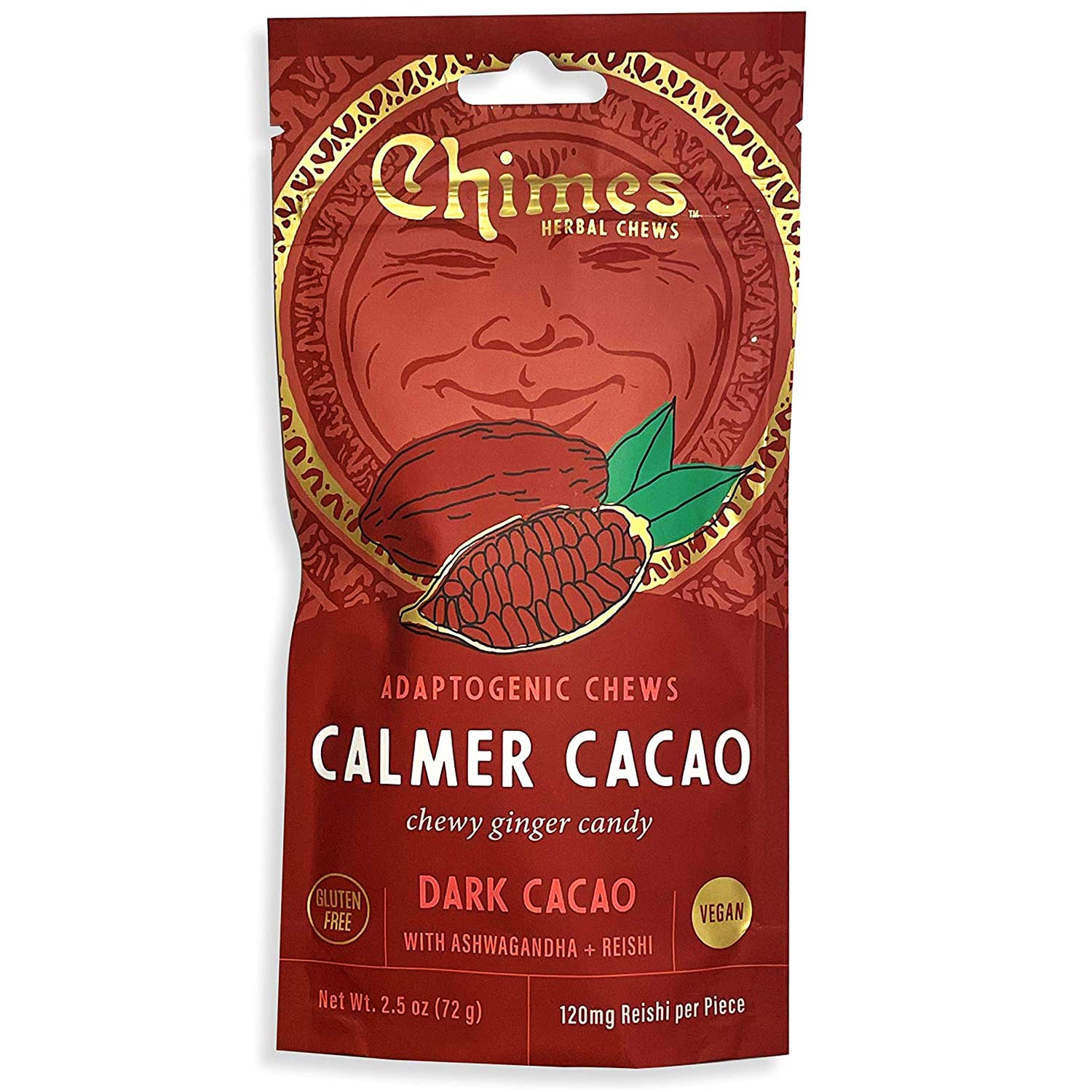 Chimes Calmer Dark Cocoa Ginger Chews 72g