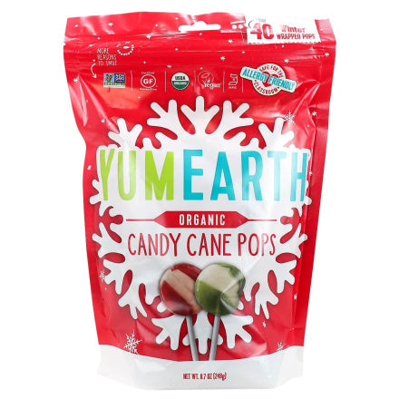 Yum Earth Organic Holiday Candy Cane Pops 247g