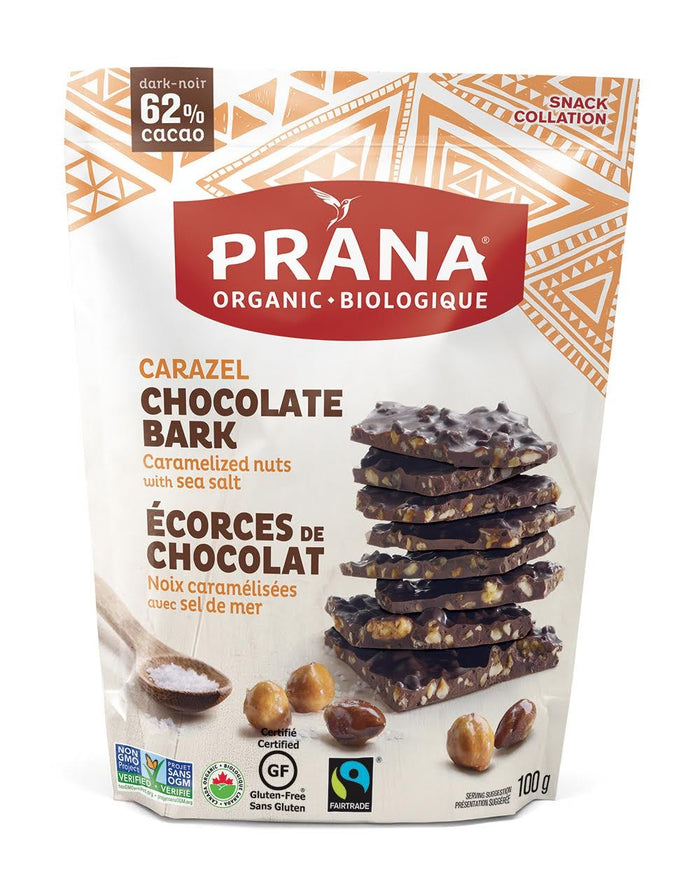 Prana Organic Chocolate Bark Carazel 62% Cacao 100g