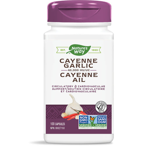 Nature's Way Cayenne Garlic 100 Vegetarian Capsules (Discontinued)