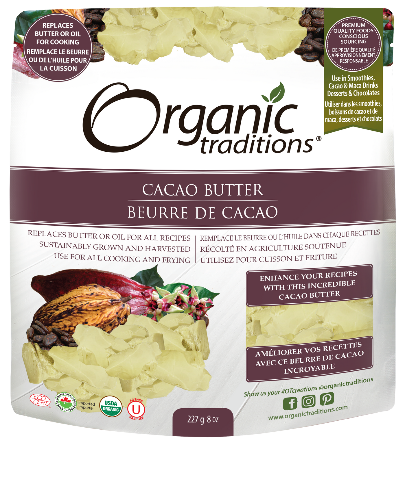 Organic Traditions Cacao Butter 227g