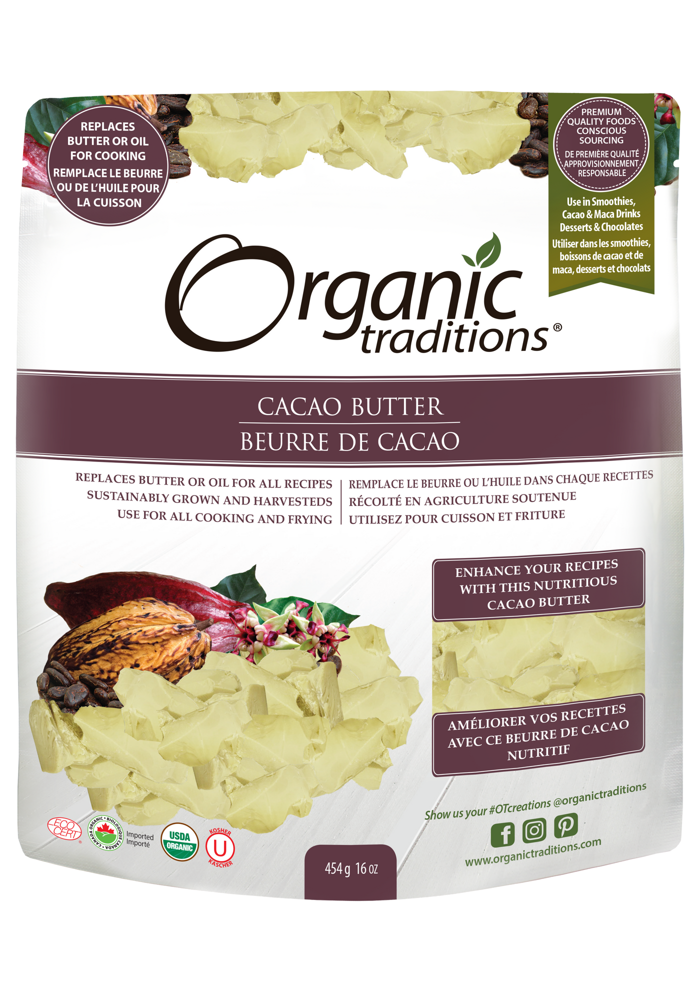 Organic Traditions Cacao Butter 454g