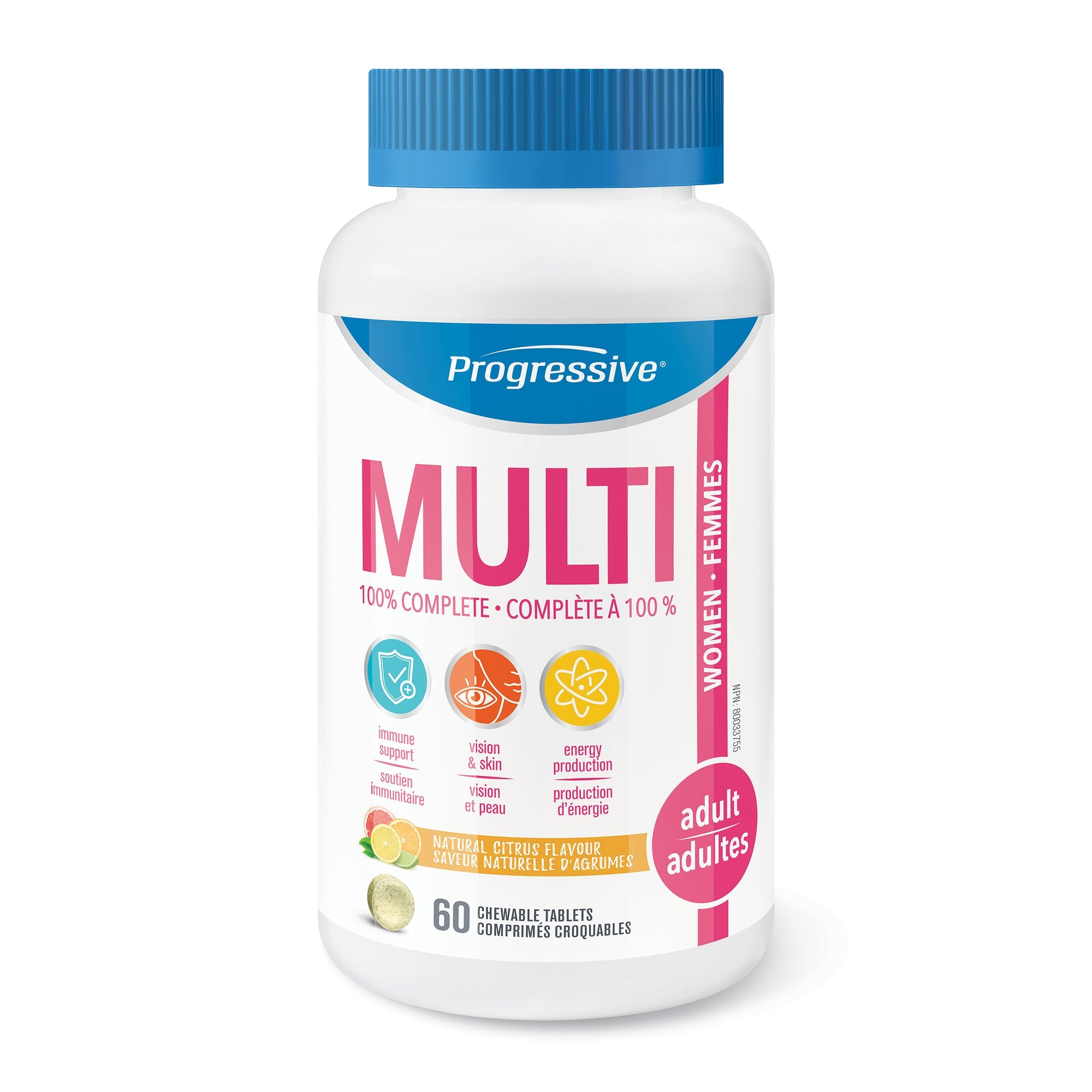 Progressive Multivitamin Adult Women Chewable 60 Tablets