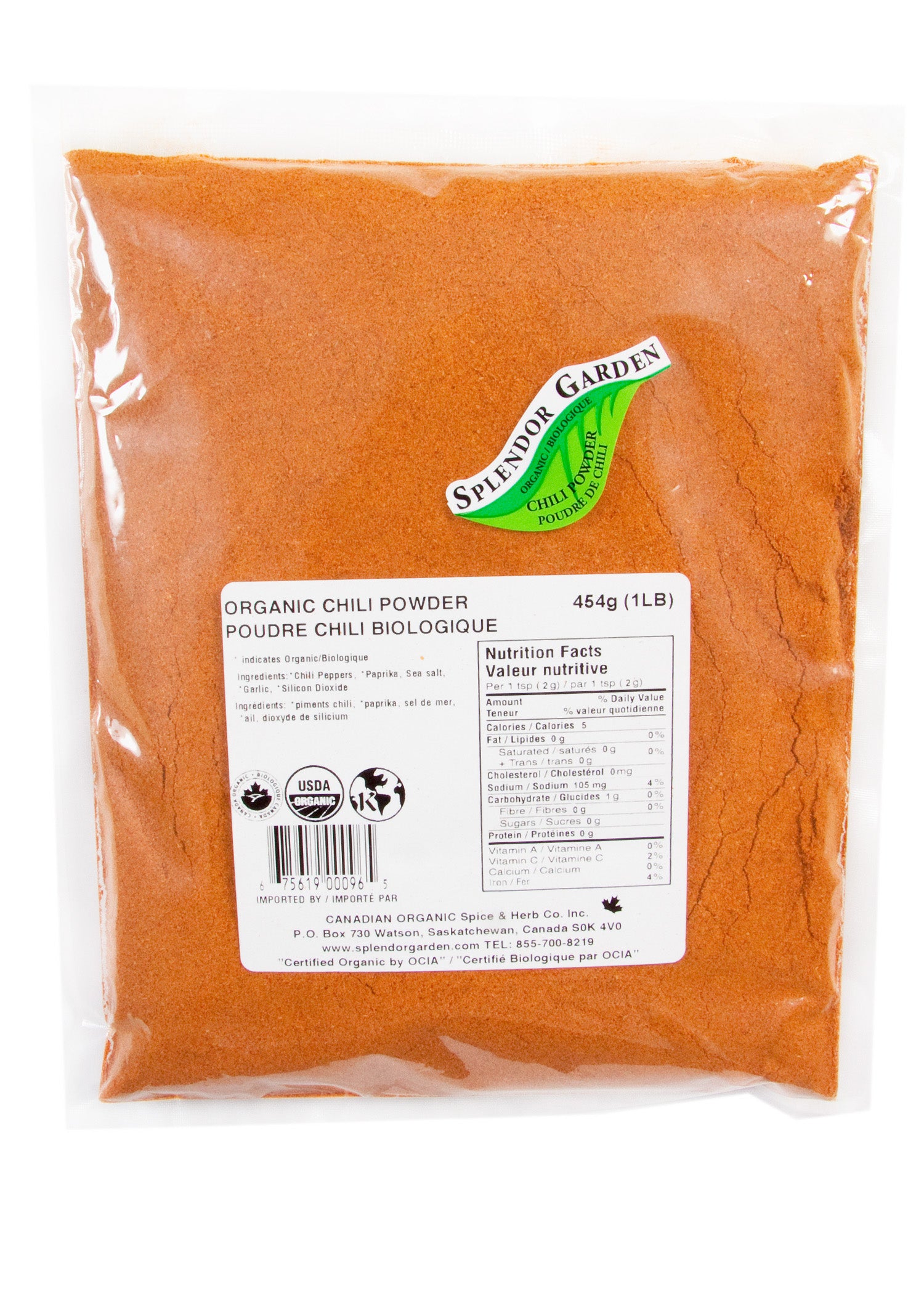 Splendor Garden Organic Chili Powder 454g