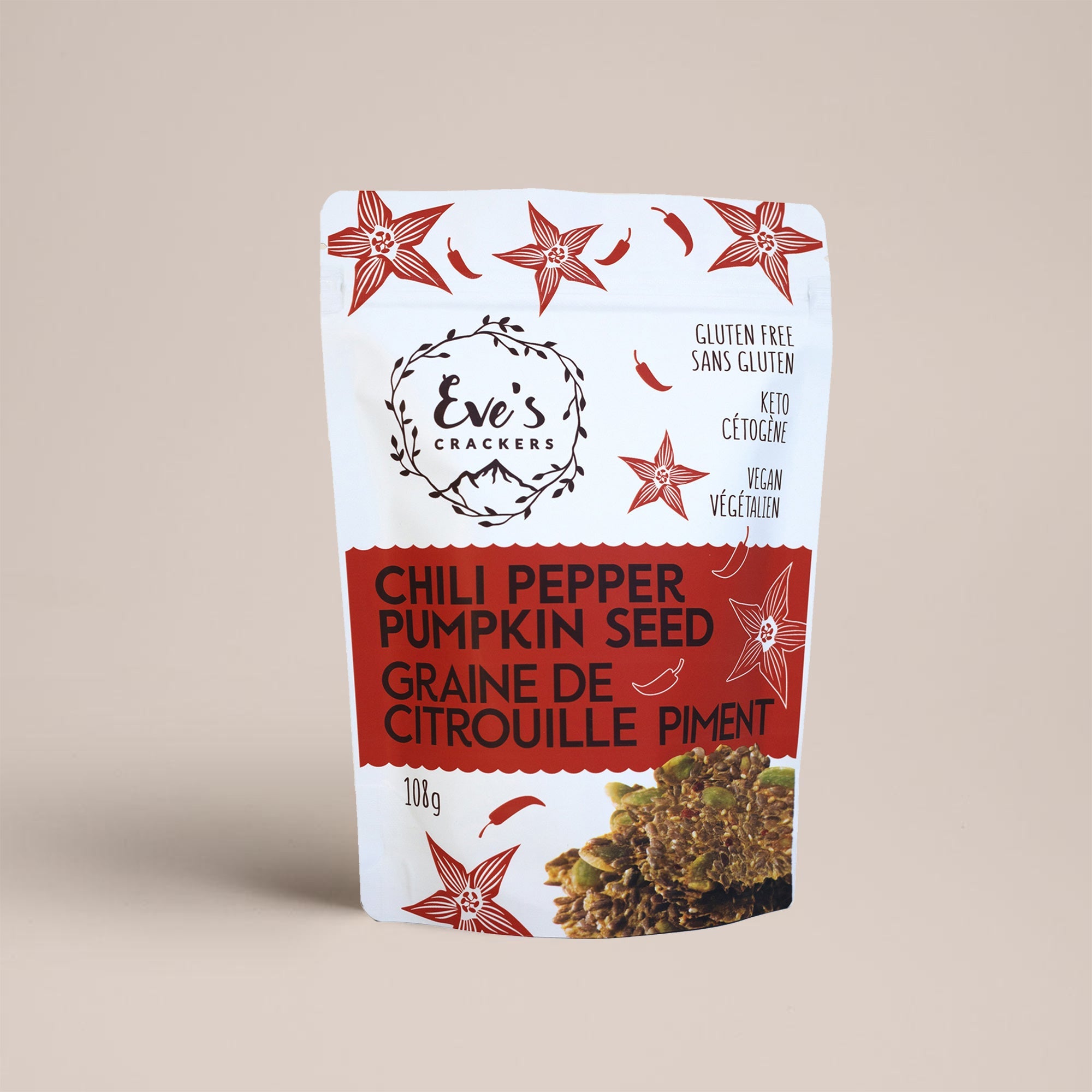 Eve's Crackers Chili Pepper Pumpkin Seed 108g