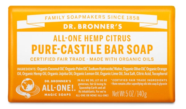 Dr. Bronner’s Organic Citrus Orange Castile Bar Soap 142g