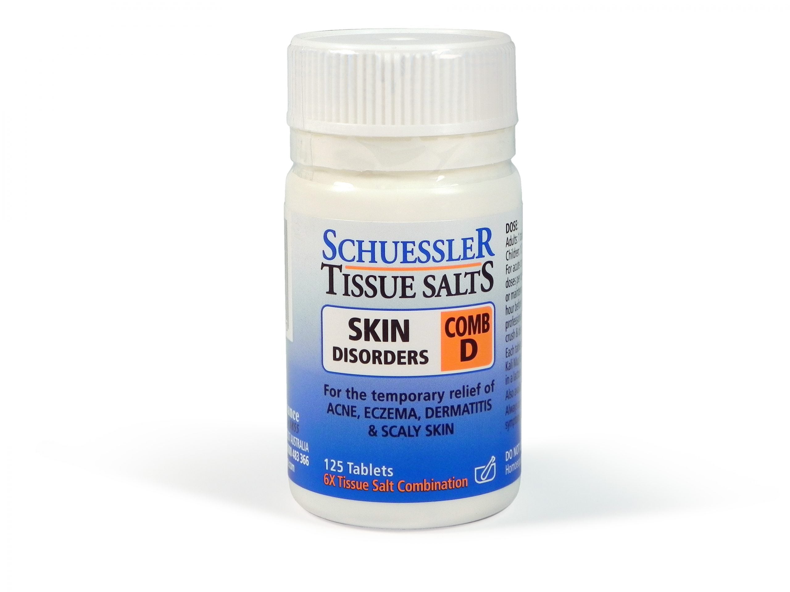 M&P Schuessler Tissue Salts Combination D Skin Disorders 125 Tablets