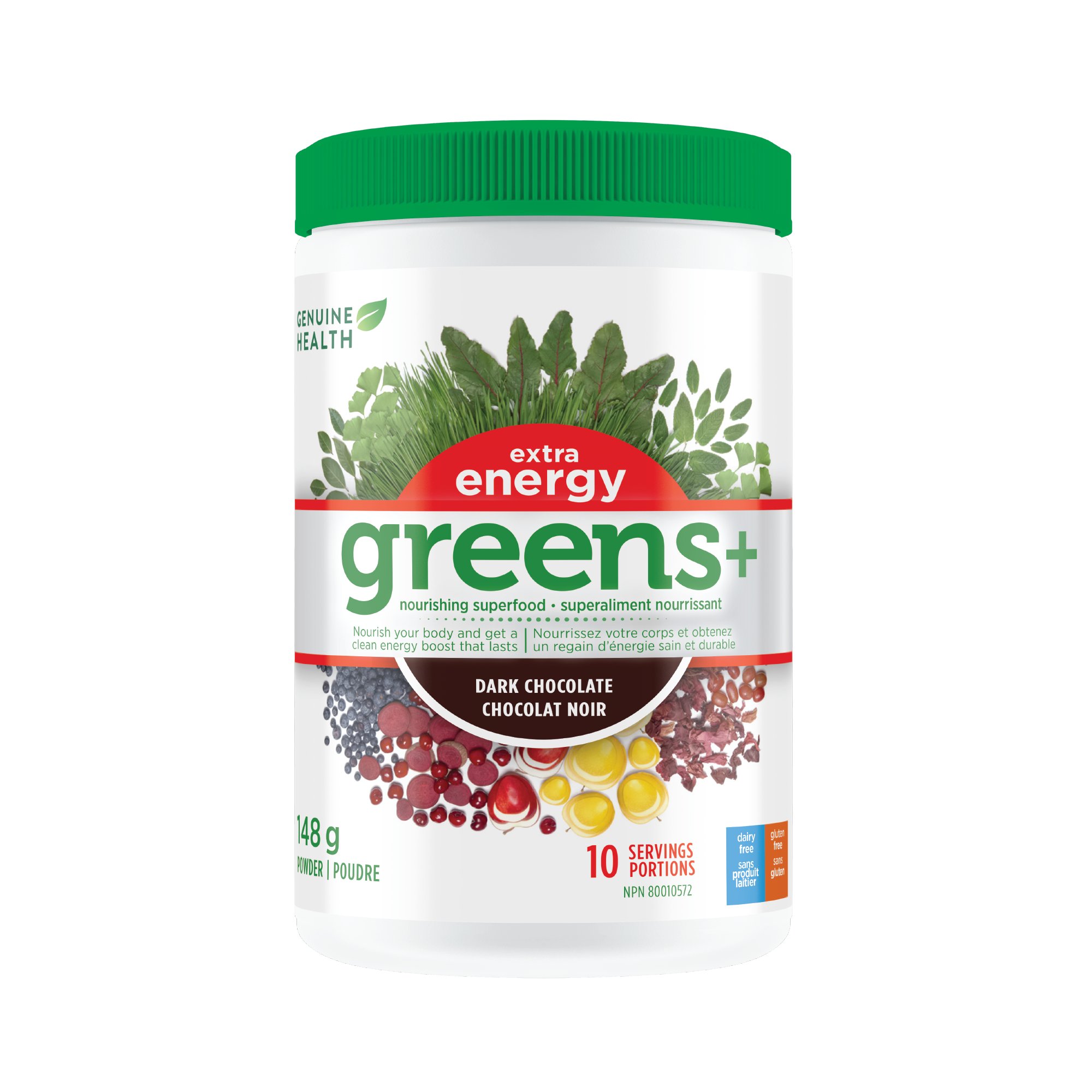 Genuine Health Greens+ Extra Energy Dark Chocolate 148g