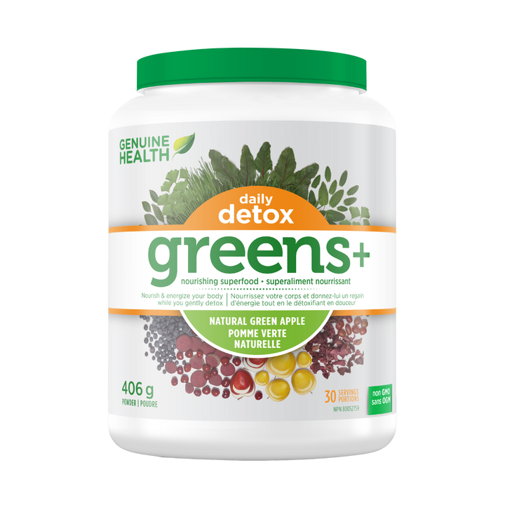 Genuine Health Greens+ Daily Detox Green Apple 406g