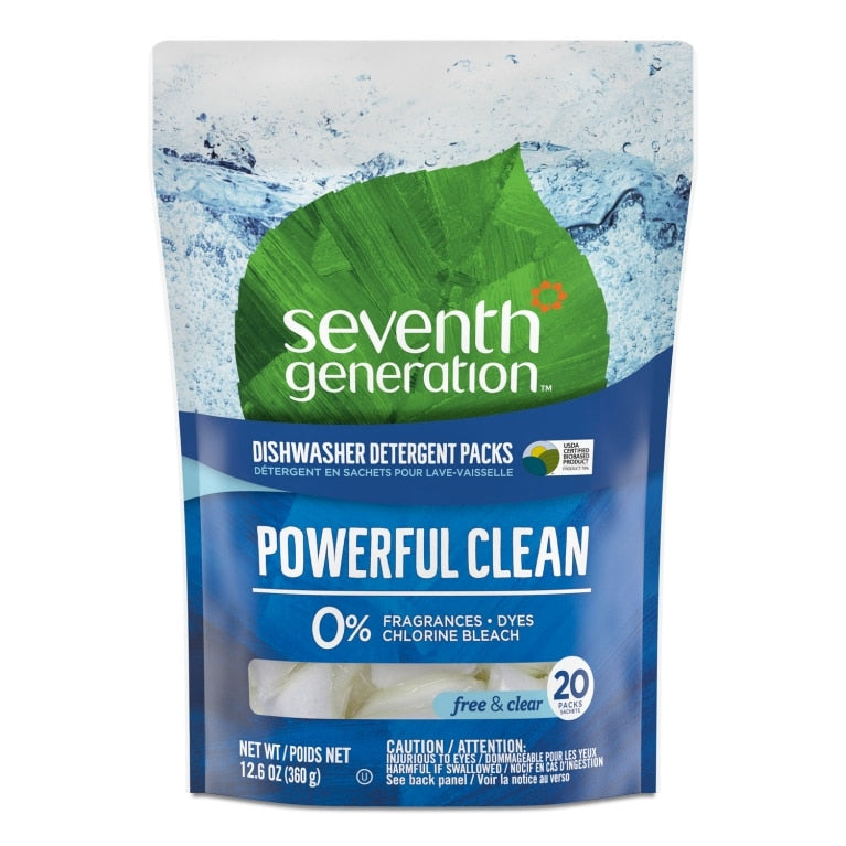 Seventh Generation Free & Clear Dishwashing Pacs 20 Packs (Discontinued)
