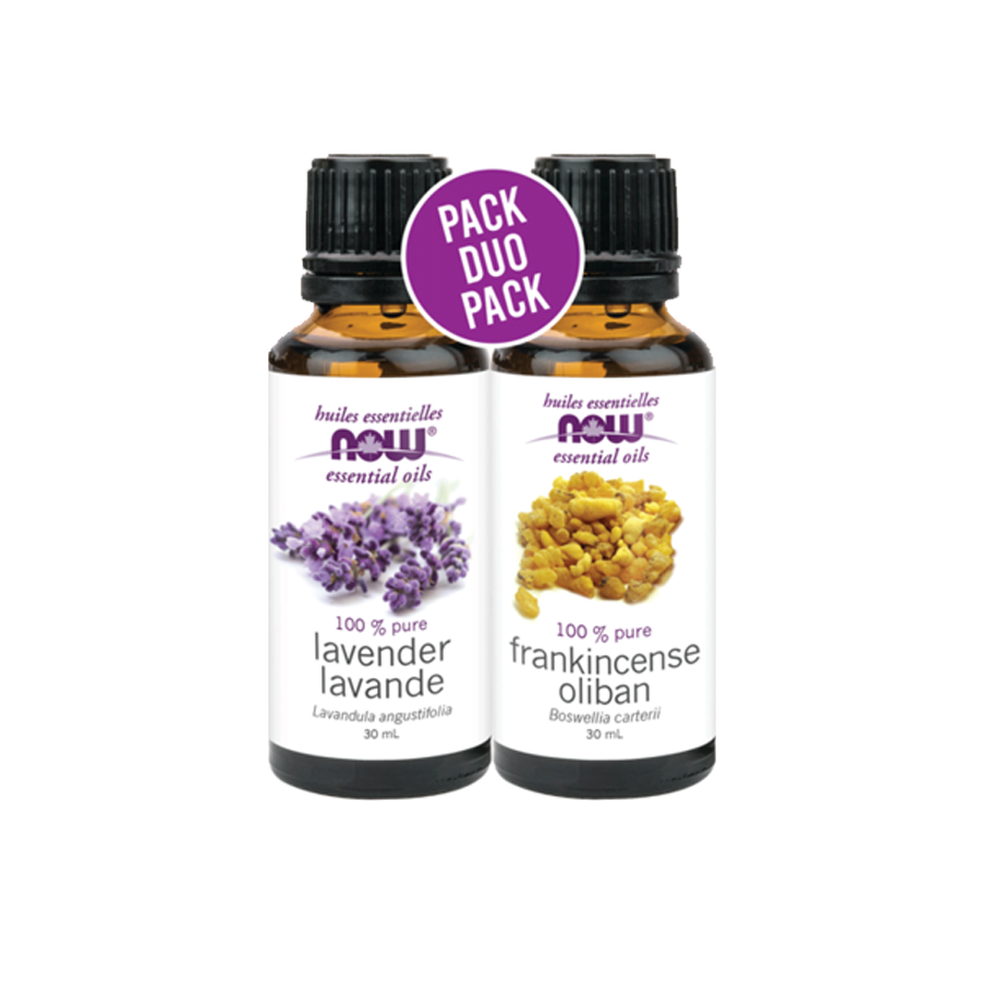 NOW Frankincense + Lavender Essential Oil Duo Pack 30ml x2