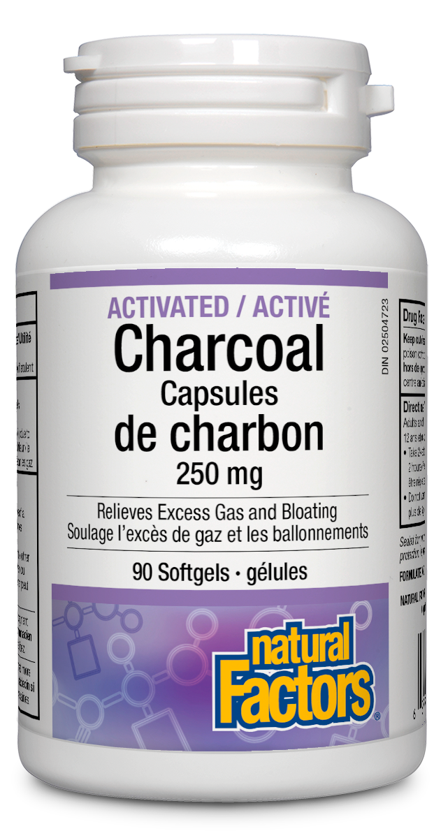 Natural Factors Activated Charcoal 250mg 90 Softgels