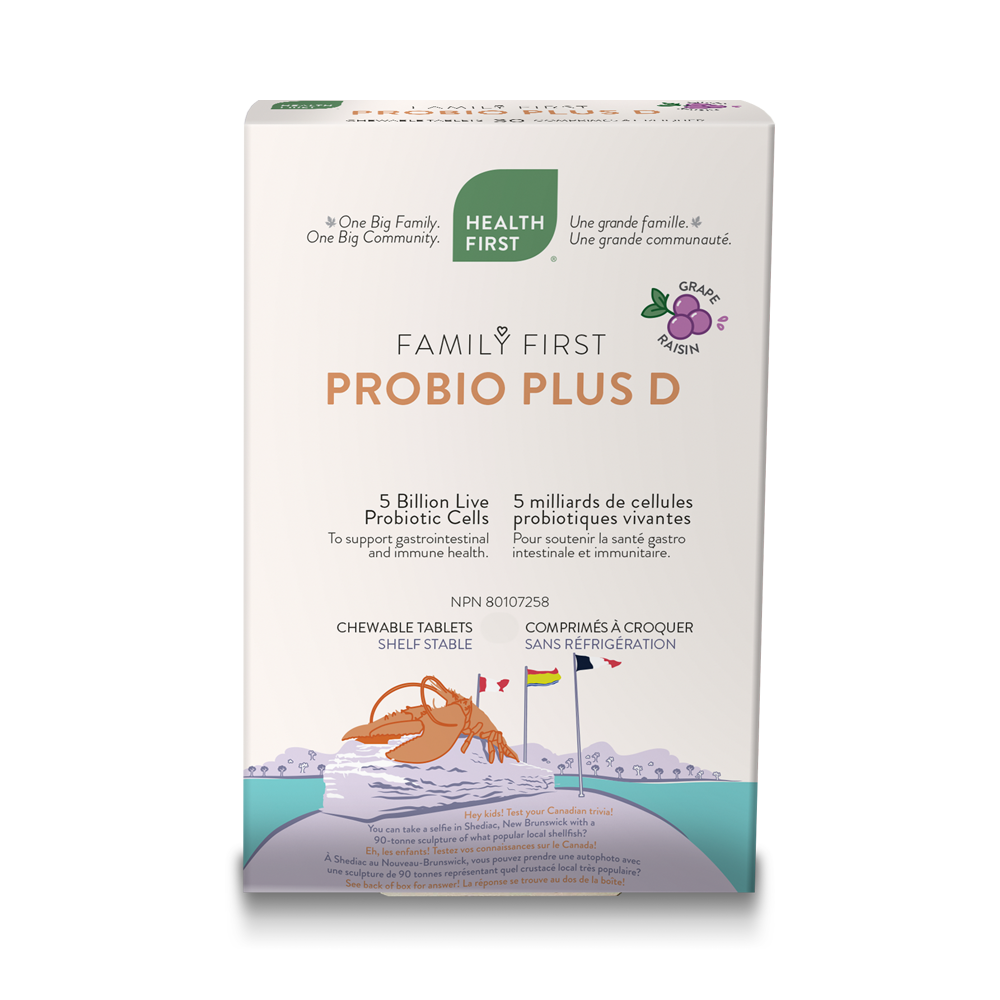Health First Family First Probio Plus D 60 Grape Chewable Tablets