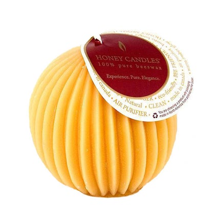 Honey Candles Fluted Sphere, Natural