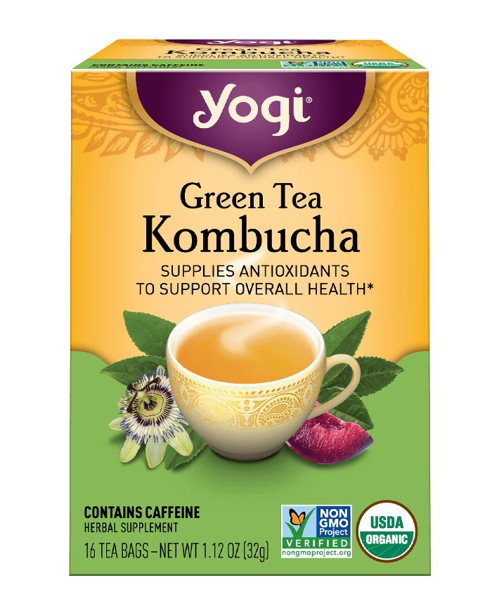Yogi Teas Organic Green Tea Kombucha 16 Tea Bags