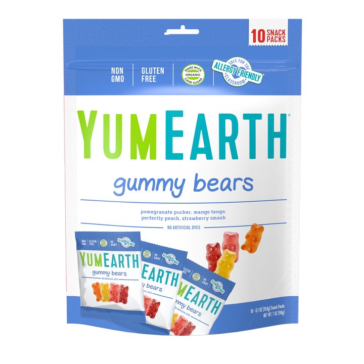 Yum Earth Natural Gummy Bears 10 x 20g Packs
