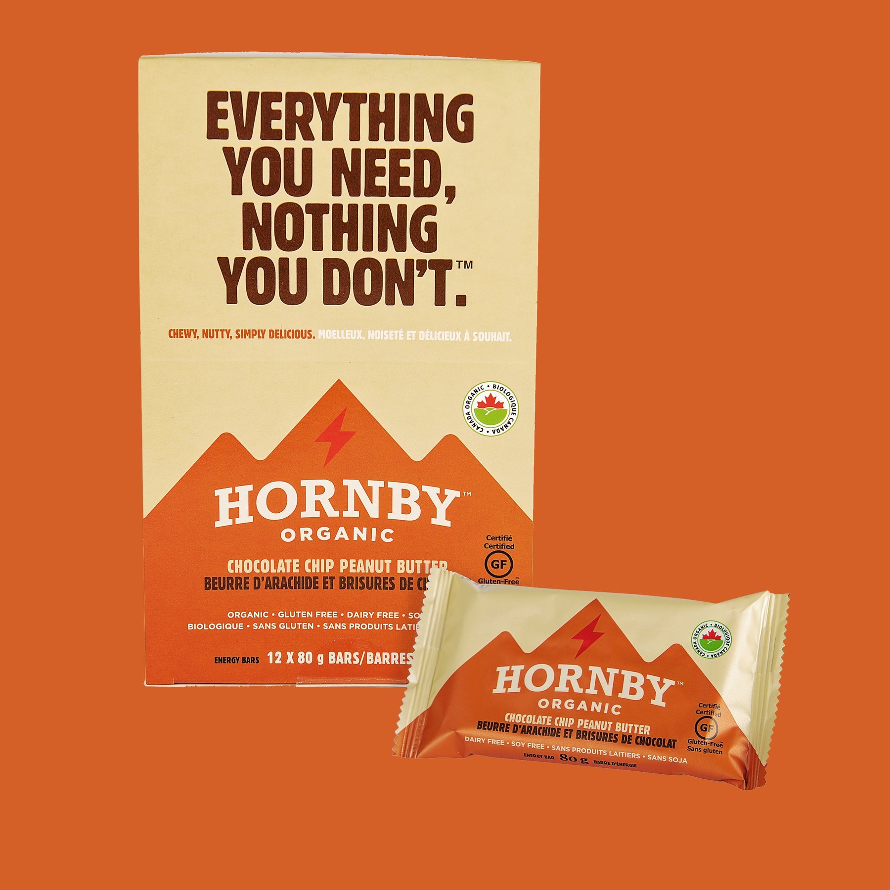 Hornby Organic Chocolate Chip Peanut Butter Energy Bar 80g