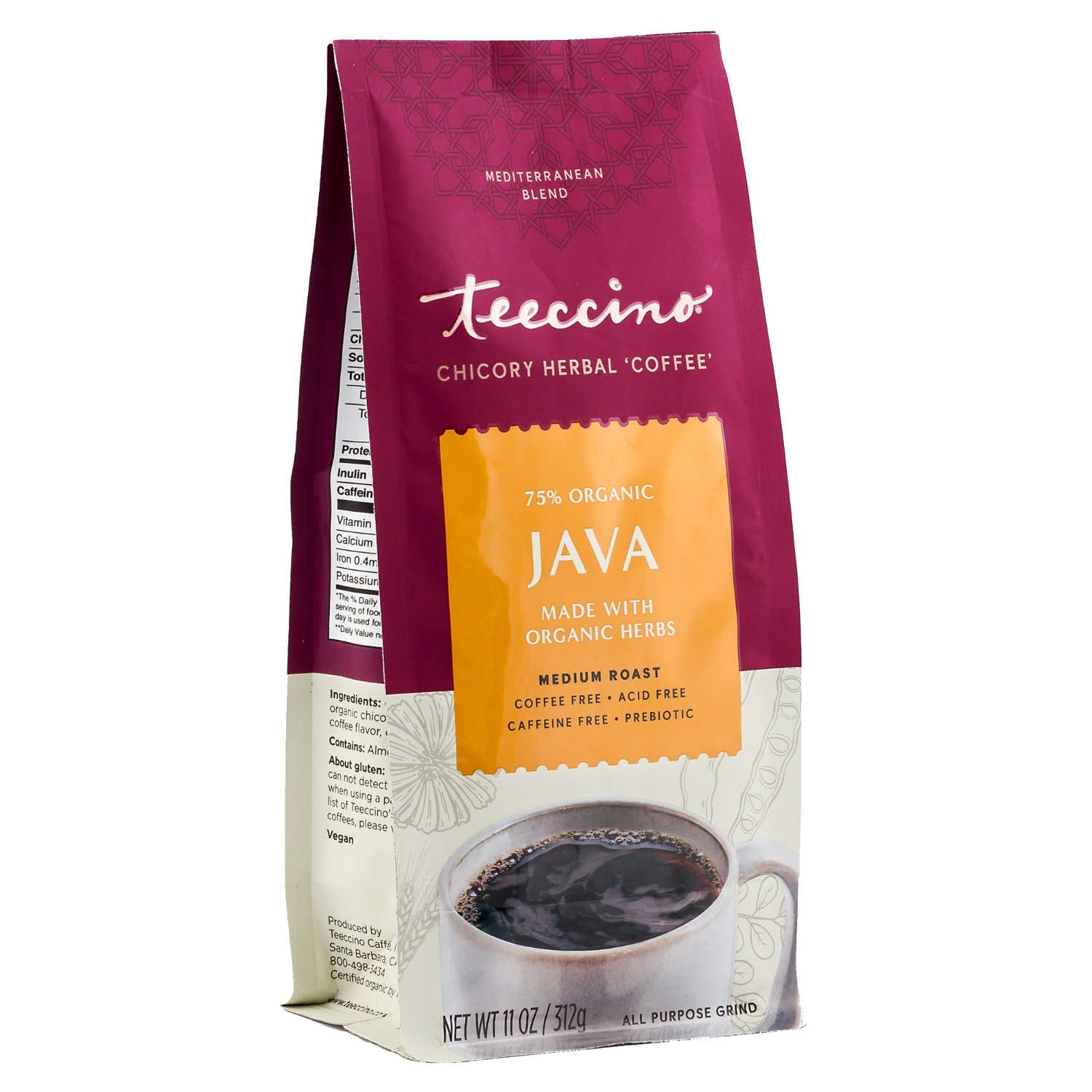 Teeccino Java Herbal Coffee (Medium Roast) 312g