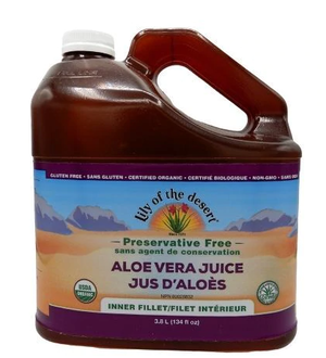 Lily Of The Desert Aloe Vera Inner Fillet Juice Preservative Free 3.8L
