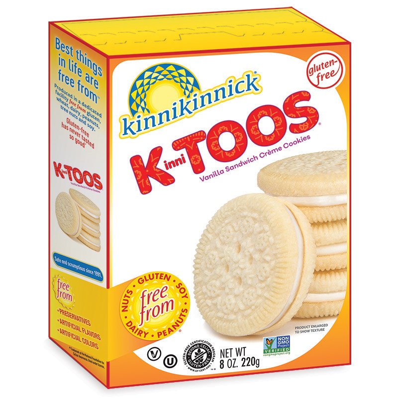 Kinnikinnick KinniTOOS Vanilla Sandwich Creme Cookies 220g