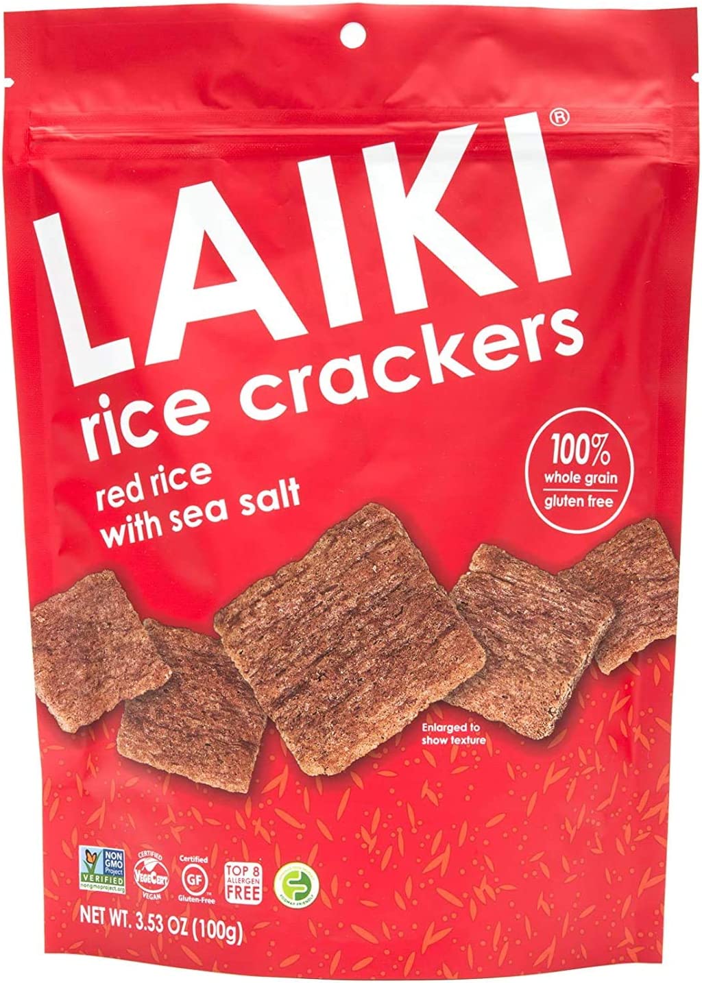 Laiki Red Rice Crackers Sea Salt 100g