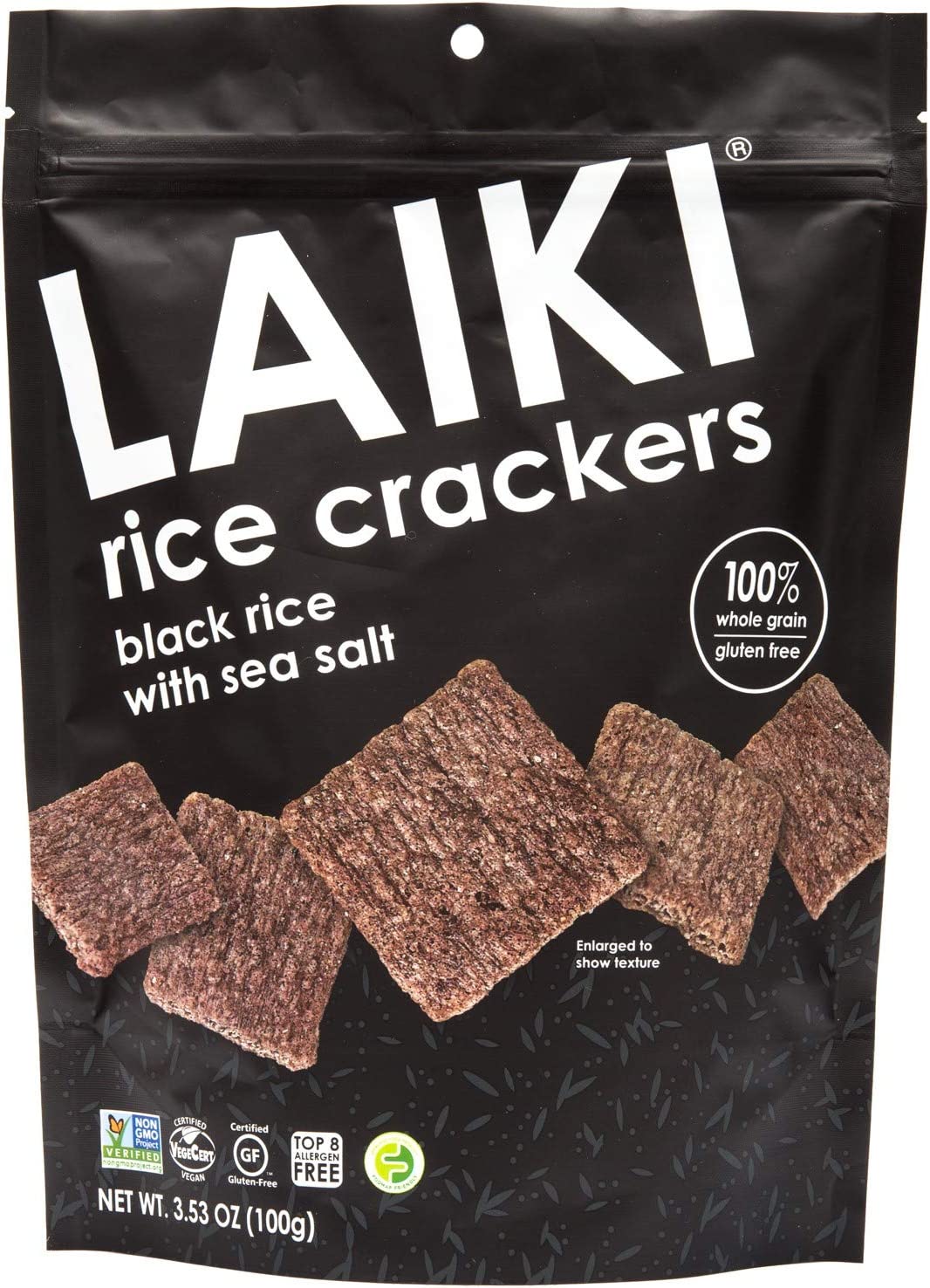 Laiki Black Rice Crackers Sea Salt 100g