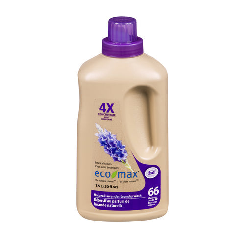 Eco Max Laundry Wash, 4X Concentrated, Natural Lavender HE 1.5L