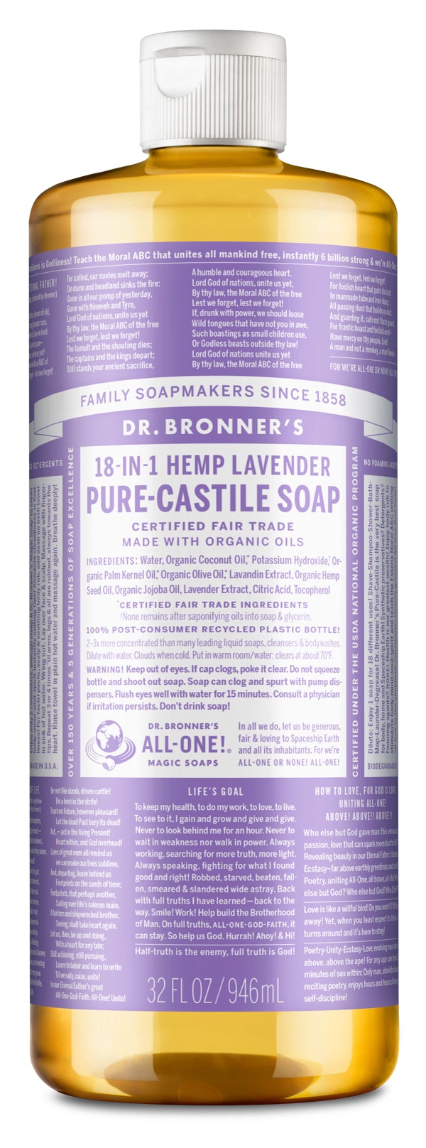 Dr. Bronner’s Organic Lavender Castile Soap 946ml