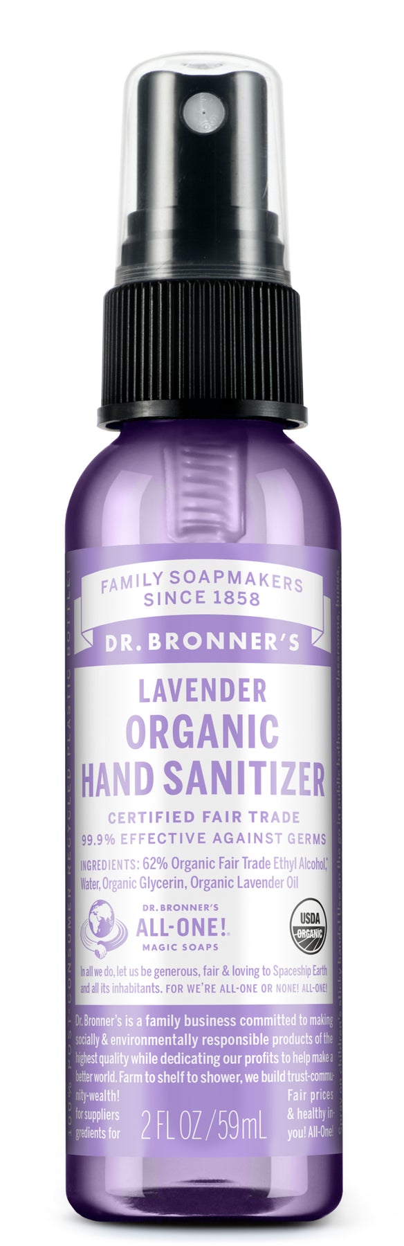 Dr. Bronner’s Organic Hand Sanitizer Lavender 59ml