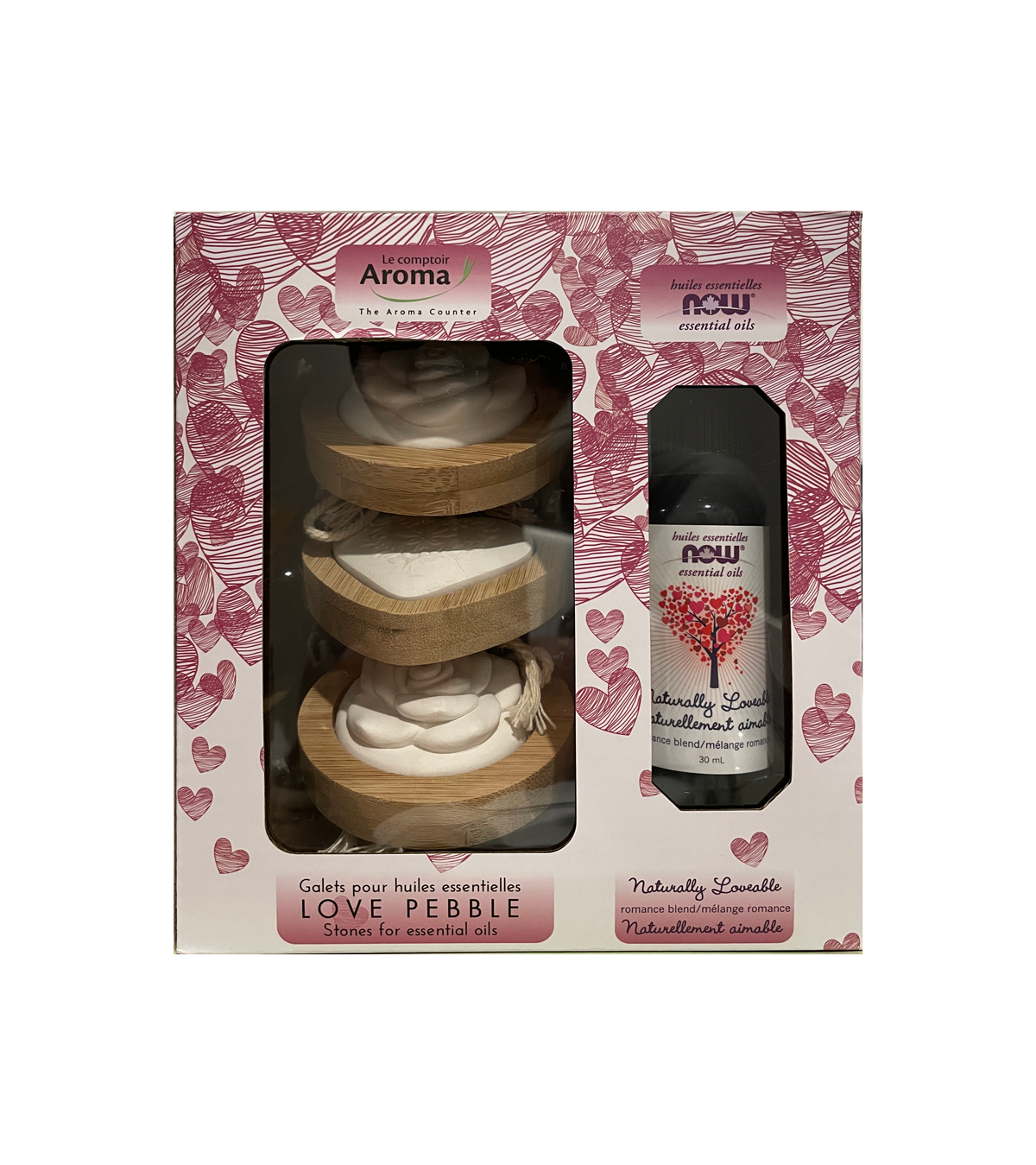 Le Comptoir Aroma Love Pebble Diffusers + Naturally Loveable Essential Oil Set