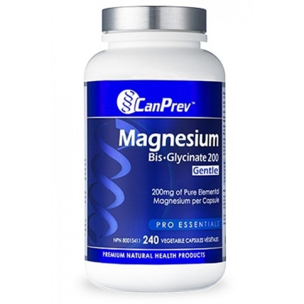 CanPrev Magnesium BisGlycinate 200 Gentle 240 Vegetarian Capsules