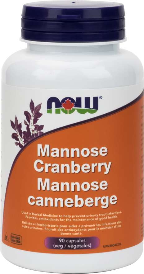 NOW Mannose Cranberry 90 Vegetarian Capsules