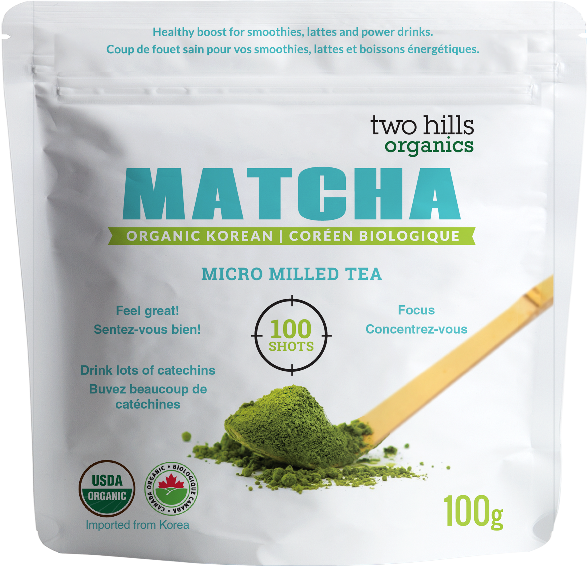 Two Hills Organic Fine Green Matcha Tea 100g