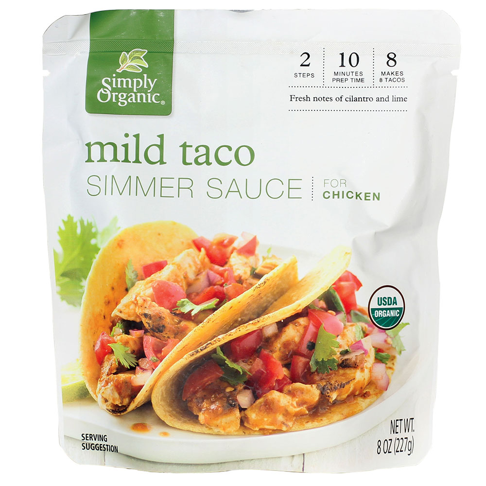 Simply Organic Mild Taco Simmer Sauce for Chicken 227g