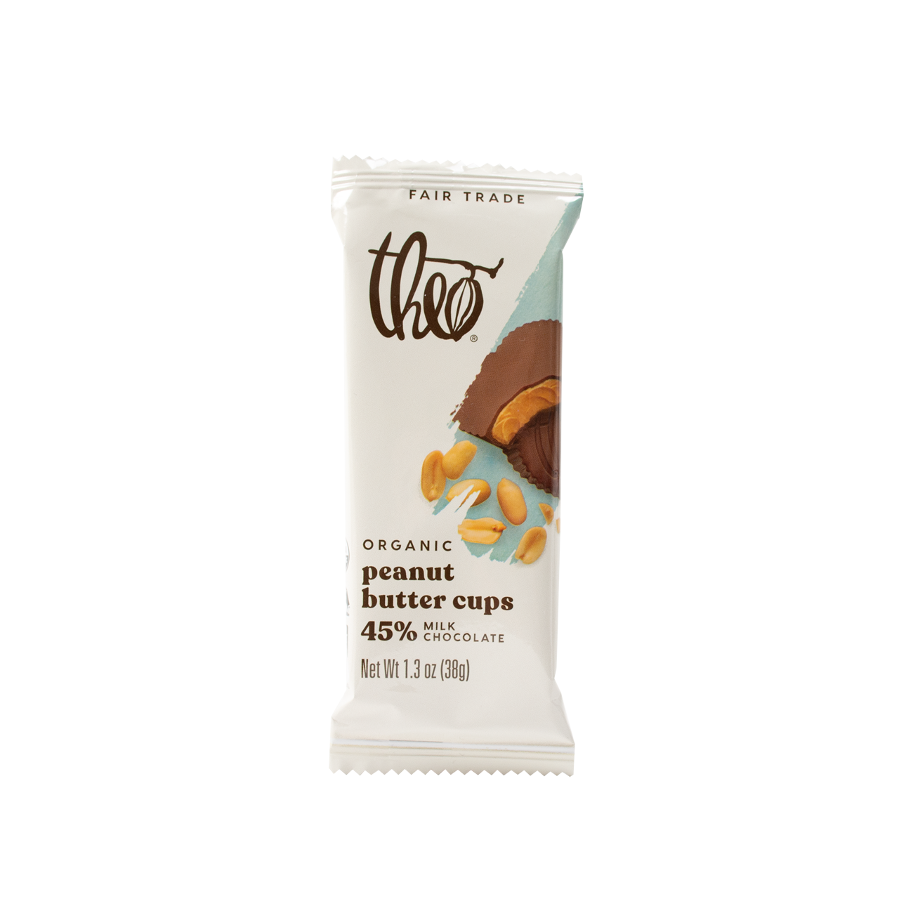 Theo Milk Chocolate Peanut Butter Cups 38g 2 Pack