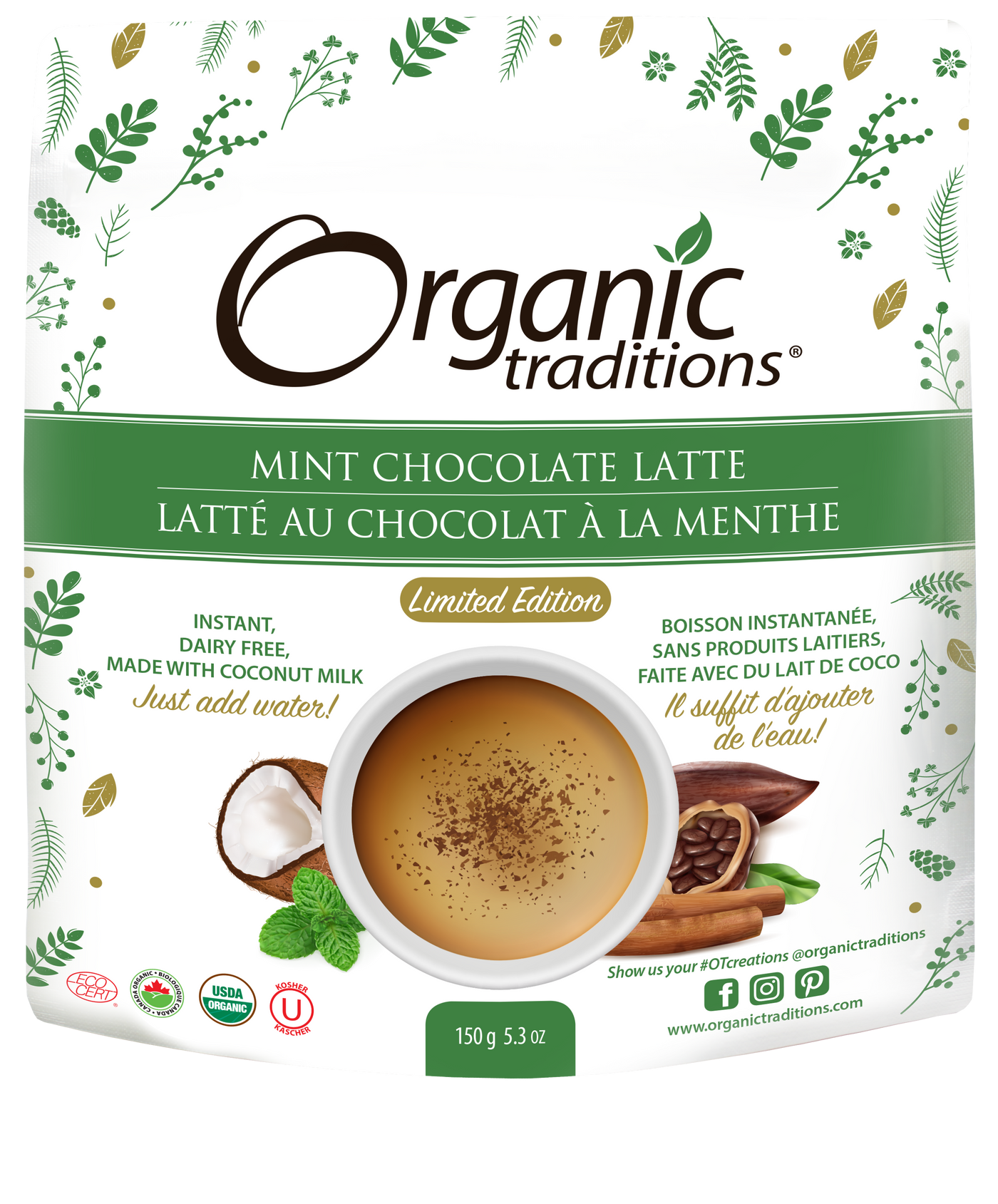 Organic Traditions Organic Mint Chocolate Latte 150g