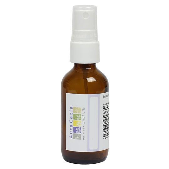 Aura Cacia Empty Glass Mister Bottle With Writable Label and Cap 2fl oz