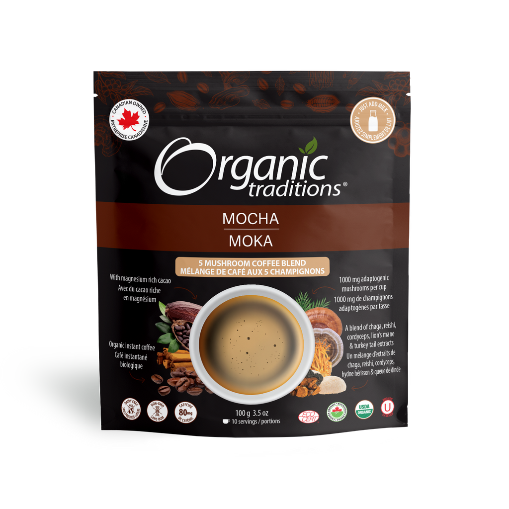Organic Traditions Mocha 5 Mushroom Coffee Blend 100g